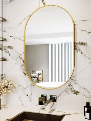 Oval Mirrors,Oval Bathroom Mirrors,20x28 Gold Mirror for Wall