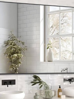 Matte Black Bathroom Mirrors for Over Sink, Rectangle Framed Bathroom Vanity Mirror for Wall, 24x36 Inch